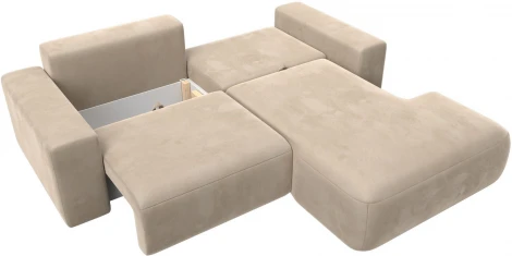 Диван угловой Лига-036 НПБ Классик правый угол (Бежевый/Велюр) Лига Диванов арт.121373
