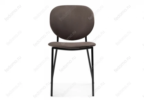 Стул Woodville на металлокаркасе Саранда кофе / черный глянец 494361