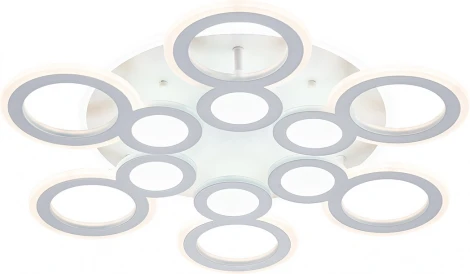 Потолочная люстра светодиодная Escada Galleo 10274/6LED 94Вт, металл/акрил, белый (220V, пульт управления)