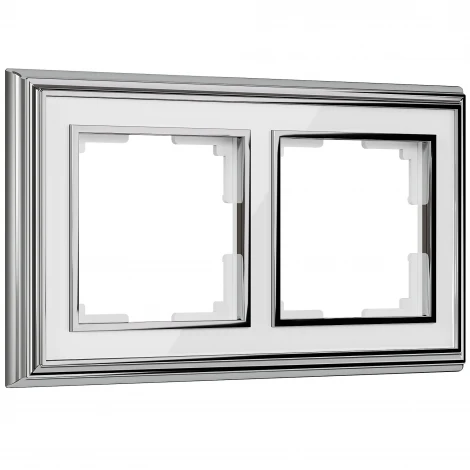 Рамка на 2 поста (хром/белый) W0021331 (a051211)