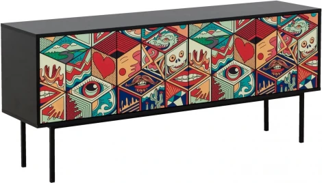 Тумба Boho Color большая ОГОГО (арт.599501), (ЛДСП/Черный)