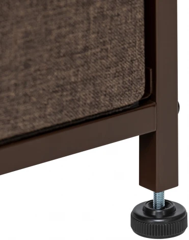 Комод Leset Локи 5 ящиков с полкой (Сталь,Искусственный лен/Бежевый,Светло-коричневый,Темно-коричневый) арт.2500000229091