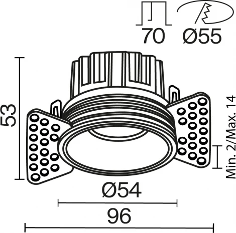 Встраиваемый светильник под гипсокартон Maytoni Round DL058-7W2.7K-TRS-W (LED, 220V, круглые)
