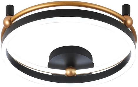 Потолочный светильник круглый Crystal Lux FERNANDO PL48W LED BLACK/GOLD (220V, пульт управления, кольцо)