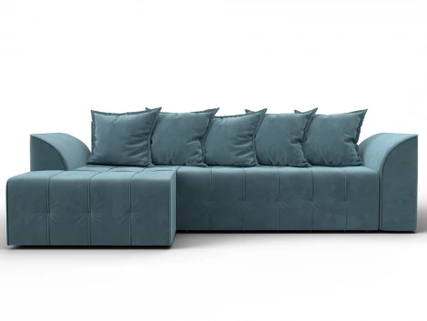 Диван угловой Лига-113 угол левый (ДСП,Велюр/Бирюзовый) Лига Диванов 136722L