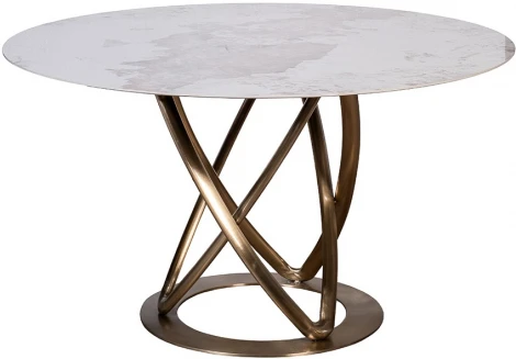 Стол обеденный белый керамика d130*75см Garda Decor арт.57EL-79000