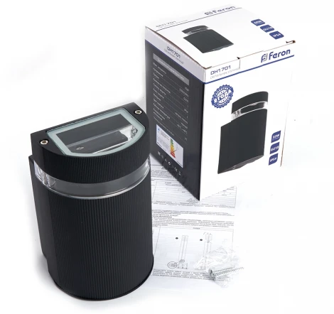 Настенный светильник Feron Сеул DH1701 48317 GU10 черный (220V, IP54)