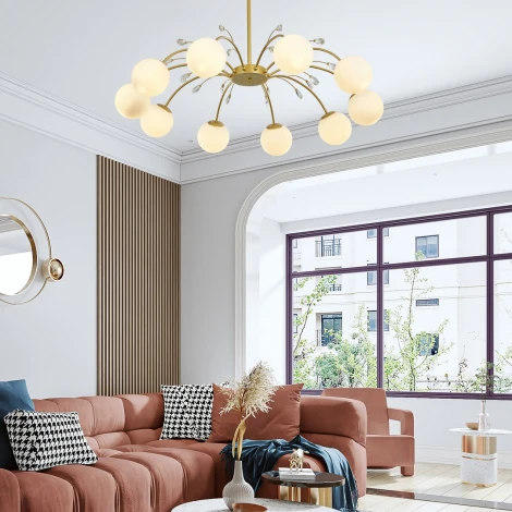 Потолочная люстра на штанге Arte Milano Neapol-71069 273802/10 GD (220V, шар)