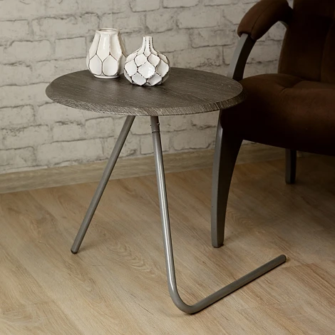 Стол журнальный Дуэт 7 дуб шоле графит/металлик Mebelik арт.009132