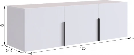 Антресоль трехдверная L1200 Баско Mebelson (ЛДСП/Графит) арт.173775,2125