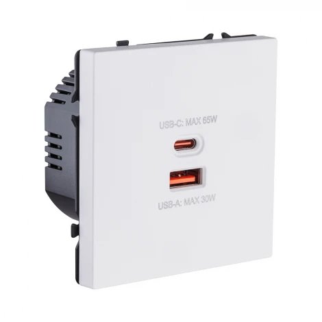 Розетка USB A+C 65W белый матовый Kollinger Eclipse EC-024WH