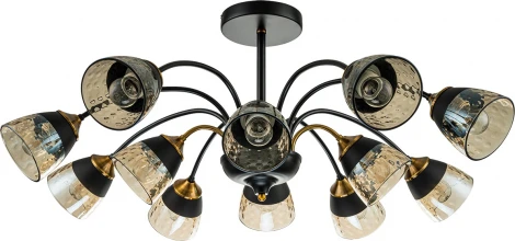 Потолочная люстра на штанге Escada Bouquet 1148/12P E27*40W Black/Brass (220V)