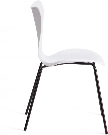 Стул Jacobsen (mod DC 102-1) / 2 шт. в упаковке Tetchair (Пластик,Металл/Белый,Черный) арт.21837