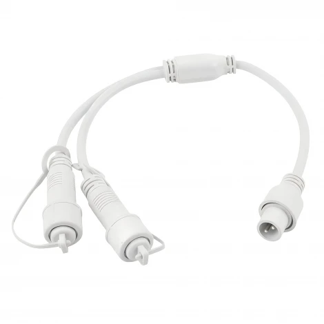 Провод-разветвитель для гирлянд серии F90PRO 0,4м. 2 выхода статика/мерцание IP67 белый Uniel UCX-F90 S2/0.4M/WH