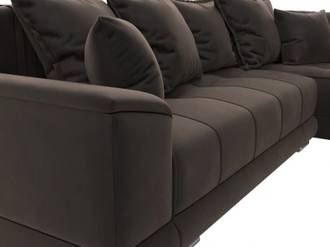 Диван угловой НордСтар правый угол (Коричневый/Велюр) Лига Диванов арт.121109