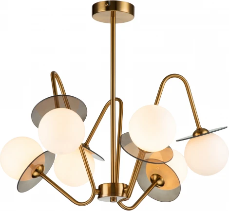 Люстра потолочная на штанге Jazz V000165 (11020/6R Brass) (220V, шар)