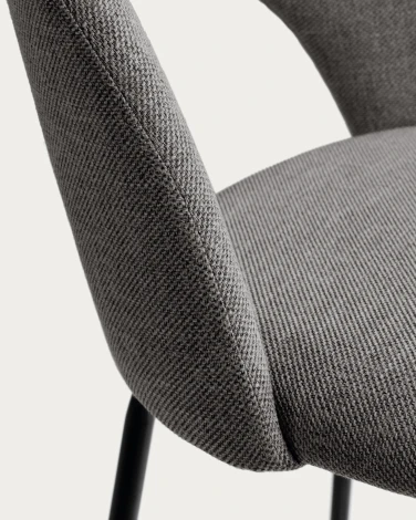 Барный стул La Forma (ex Julia Grup) Mahalia (Черный,Серый/ Металл,Пена,Фанера,Сталь)