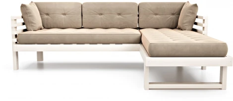 Диван Arsko Стоун Угловой беленый дуб светло-бежевый велюр