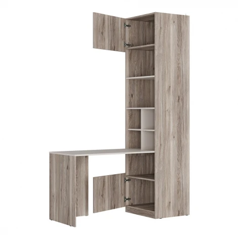 Стол-Шкаф БТС Урбан СШ-01, Дуб смоки, Кашемир
