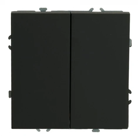 Переключатель двухклавишный перекрестный (черный уголь, soft touch) Stekker Эмили 50167