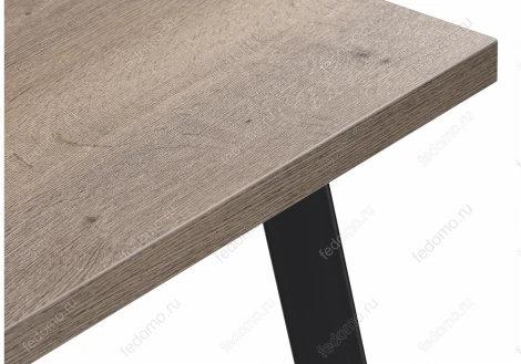 Стол Woodville Тринити Лофт 120 32 мм черный матовый / дуб галифакс табако 451670