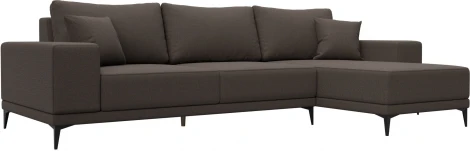 Диван угловой Льюес правый (Коричневый/Рогожка) Лига Диванов арт.124723