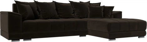 Диван угловой НордСтар правый угол (Коричневый/Микровельвет) Лига Диванов арт.121115