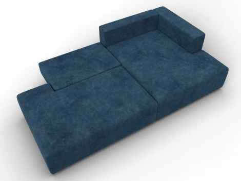 Диван угловой Лига-103 НПБ угол правый (ДСП,Брус,Фанера,Велюр/Синий) Лига Диванов 134826