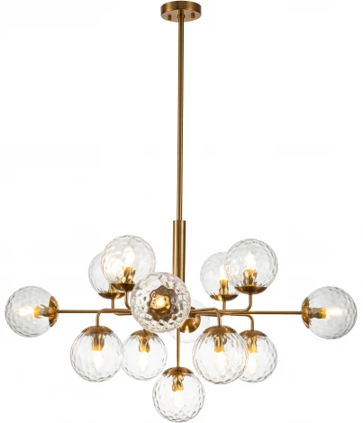 Люстра потолочная на штанге Cocoon V000121 (11008/13P Brass) (220V, шар)