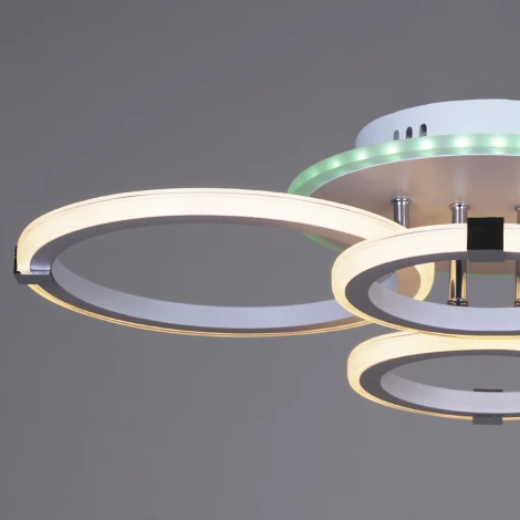 Потолочная люстра светодиодная на штанге Reluce 06319-3.3-04 WH+CR (RGB) (220V, пульт управления)