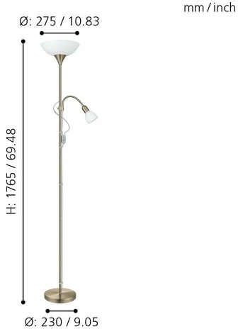 Торшер для чтения Eglo Up 2 82844 (220V, выключатель)