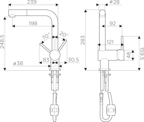 Смеситель Omoikiri Tanigawa-S BN для кухонной мойки