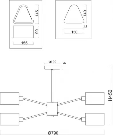 Потолочная люстра на штанге Freya Brianne FR5040PL-08CH (220V)