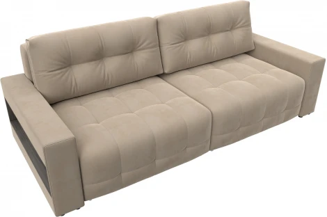 Диван прямой с полками Лига-053 НПБ Лига Диванов (Велюр) арт.128889