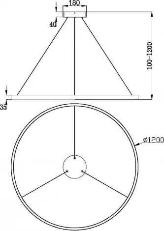 Подвесной светильник Maytoni Rim MOD058PL-L65BSK (LED, 220V, на тросе, кольцо)