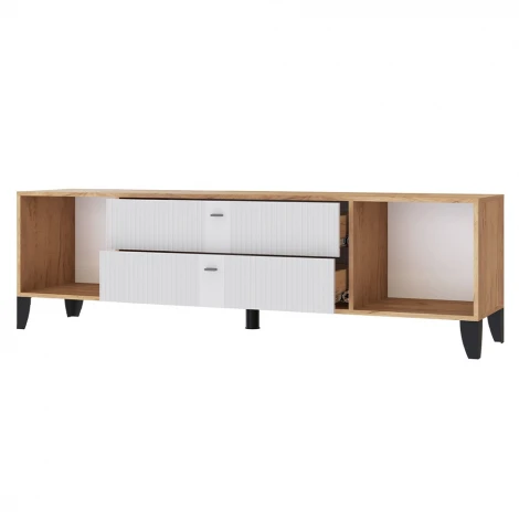 Тумба под телевизор ТЭКС Парус-10, Дуб крафт золотой, Карбон фарфор