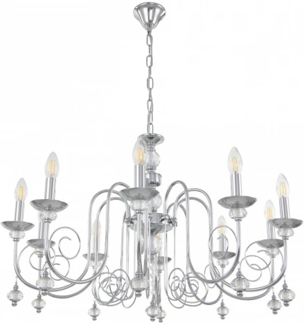 Подвесная люстра Arte Milano AM346109 346109/10 CR (220V, подвески, на цепи, подсвечник, свеча)