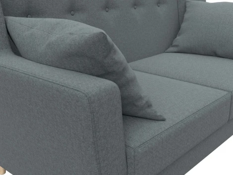 Диван кухонный прямой Брайтон 2 (Серый/Рогожка) Лига Диванов арт.123713