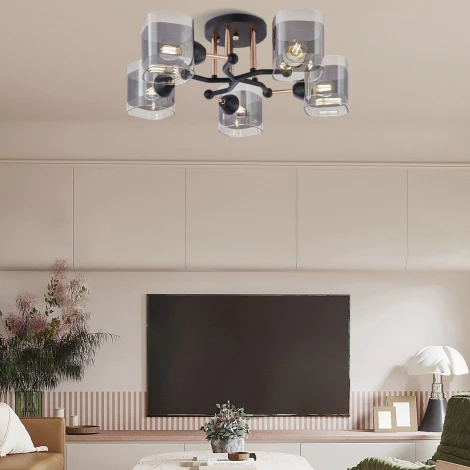 Потолочная люстра на штанге Arte Milano AMALFI 324308/5 BK+FG (220V)