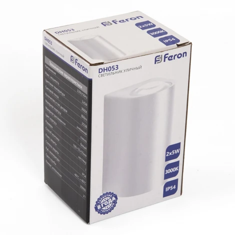 Архитектурная подсветка Feron Корфу 48479 DH053, 2*5W, 800Lm, 3000K, белый Бостон (LED, 220V, IP54)