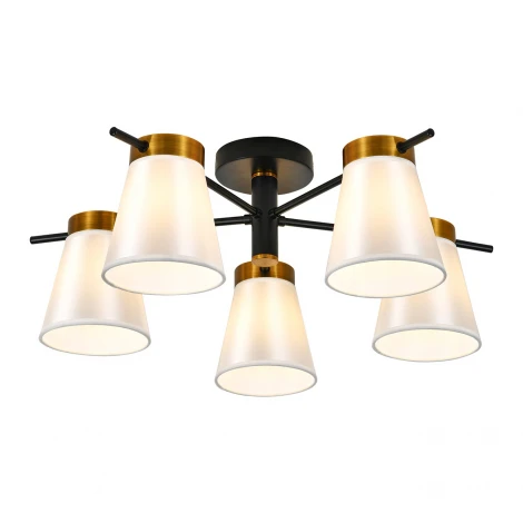 Потолочная люстра на штанге 120005/5R E14*40W Black/Gold Escada Ambient ES0000055