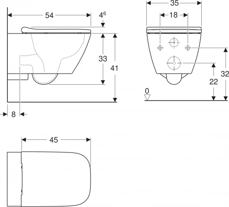 Унитаз подвесной Geberit Smyle Square