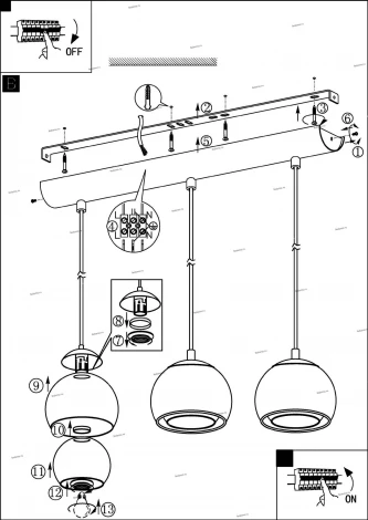 Подвесной светильник Eglo Rocamar 94591 (220V, на проводе, круглые)