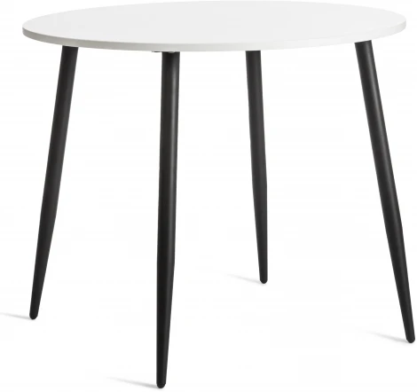 Стол URANUS ЛДСП/металл, 90x90x77 см, Белый/Черный Tetchair 19314