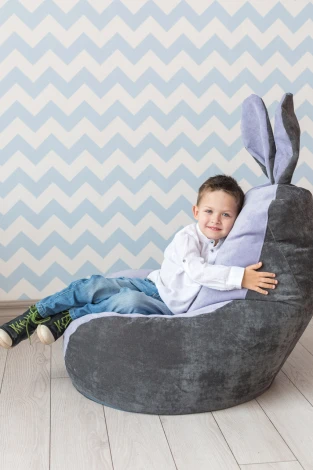 Кресло мешок Dreambag Зайчик Серо-Лавандовый (Классический) 19189