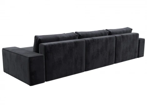 Диван угловой Лига-074 угол универсальный (ДСП/Пластик/Велюр/Темно-серый) Лига Диванов 129870