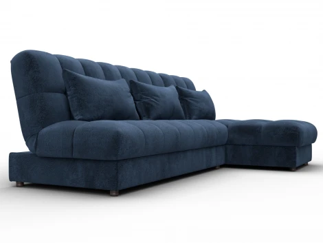 Диван угловой Лига-116 НПБ угол правый (ДСП,ЛДСП,Велюр/Синий) Лига Диванов 136948
