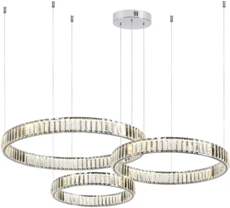 Подвесной светильник Odeon Light L-vision 4930/36L хром/прозрачный металл/хрусталь LED 36W VEKIA (220V, на тросе, кольцо)