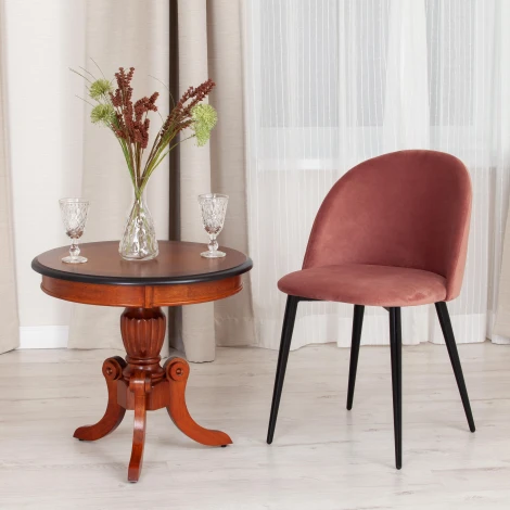 Стул MONRO (mod. 710) / 1 шт. в упаковке (Ткань,Металл /Коралловый,Черный)