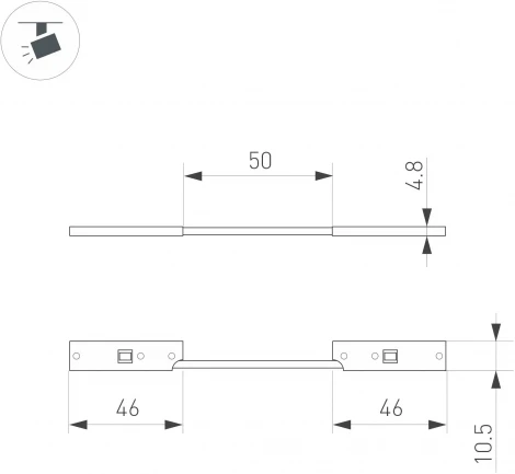 Коннектор гибкий MAG-MICROCOSM-CON-FLEX-LONG-POWER (BK) (Arlight, IP20 Пластик) 043053 (24V)